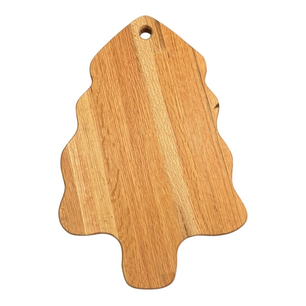 Holiday Christmas Tree Shaped Oak Wood Cutting Board Charcuterie & Serving Tray